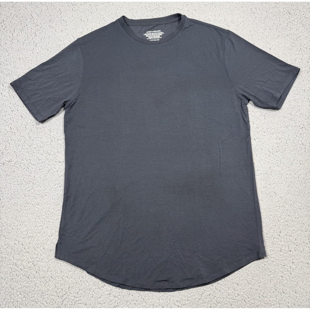 Jack Archer Shirt Mens Medium Gray Short Sleeve Curved Hem Stretch Tagless Tee